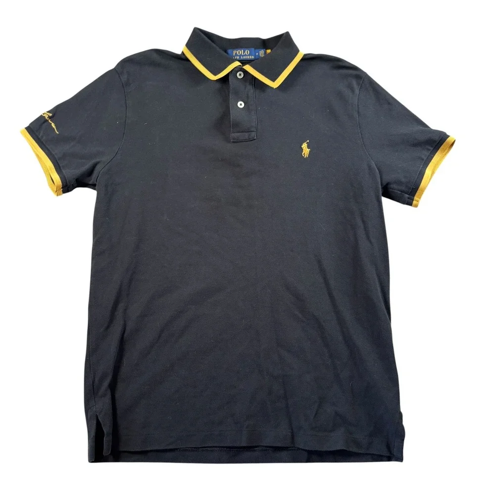 Polo Ralph Lauren Polo Shirt Mens M Black Preppy Equestrian Old Money Academia